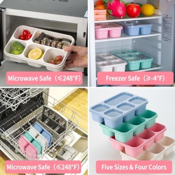 TurtingAs Eco-Friendly 4 Pack Bento Box for Meal Prep