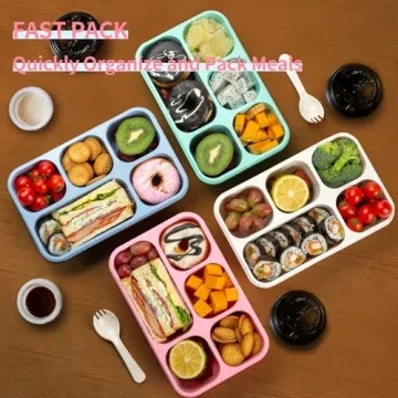 TurtingAs Eco-Friendly 4 Pack Bento Box for Meal Prep