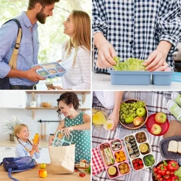 TurtingAs Eco-Friendly 4 Pack Bento Box for Meal Prep