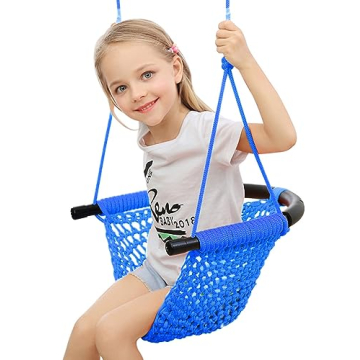 ROPECUBE Hand-Knitting Toddler Swing - Adjustable Indoor/Outdoor Fun!