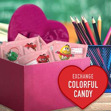 M&Ms Milk Chocolate Valentines Day Exchange Candy, 12.13 Oz (27Piece), 12.13 Oz