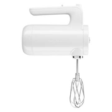 KitchenAid Cordless 7 Speed Hand Mixer - KHMB732, White