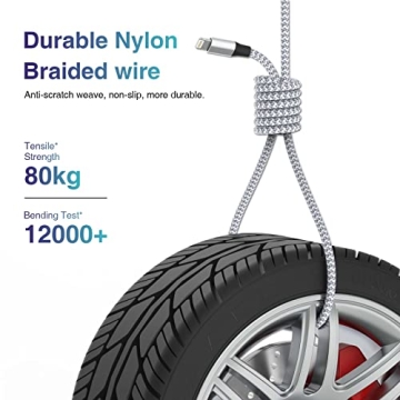 Durable MFi Certified Lightning Charging Cable 6FT 3Pack