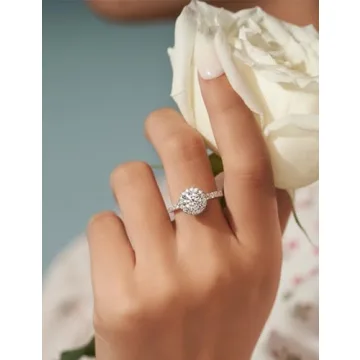 IMOLOVE 1.64ct Moissanite Engagement Ring for Women