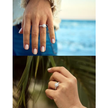 IMOLOVE 1.64ct Moissanite Engagement Ring for Women