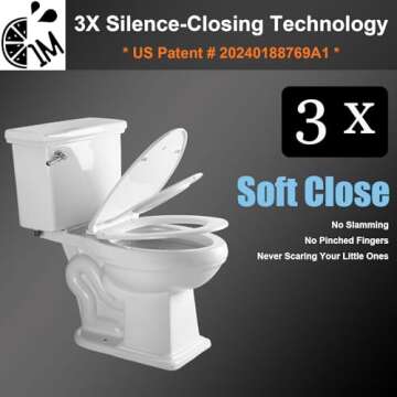 Elongated Toilet Seat with Toddler Seat Built In, Slow Close for Both Child & Adult Seats, Potty Tra...