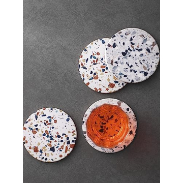 Stylish LIFVER Absorbent Drink Coasters Set of 6 with Holder