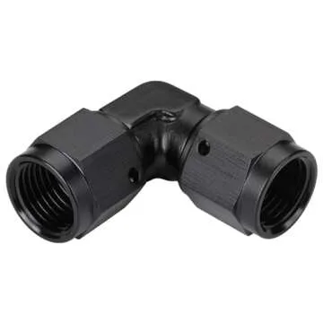 Podavelle 6AN Female to 6AN Female 90 Degree Swivel Coupler Fitting Adapter Union Aluminum Black