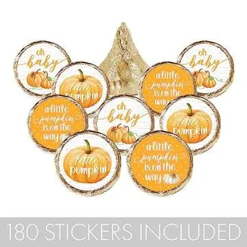 Explore Pumpkin Baby Shower Kisses Candy Stickers - 180 Labels