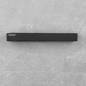 GERZWY Modern Black Towel Holder SUS304 Stainless Steel Towel Hanger Towel Ring for Bathroom Lavatory Wall Mount Contemporary Style HG1706-BK