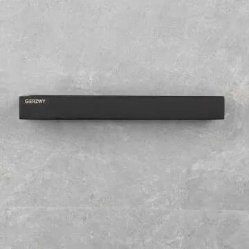 GERZWY Modern Black Towel Holder SUS304 Stainless Steel Towel Hanger Towel Ring for Bathroom Lavatory Wall Mount Contemporary Style HG1706-BK