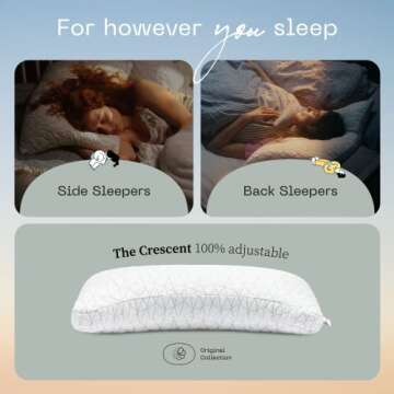 Coop Home Goods Crescent Adjustable Pillow - Queen Size