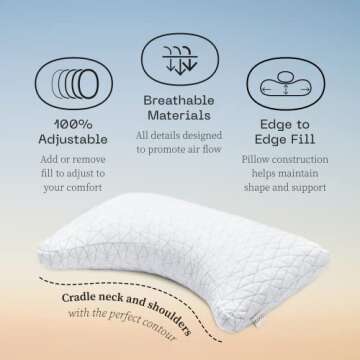 Coop Home Goods Crescent Adjustable Pillow - Queen Size