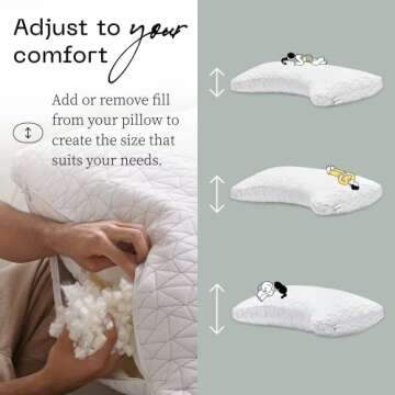 Coop Home Goods Crescent Adjustable Pillow - Queen Size