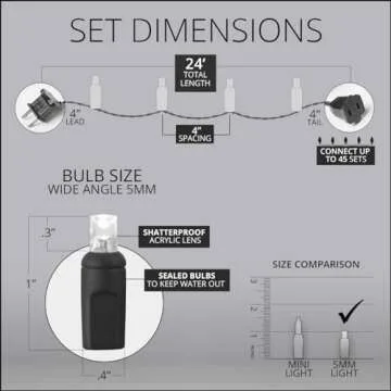 SoftTwinkle Slow Twinkling Christmas Lights, Warm White