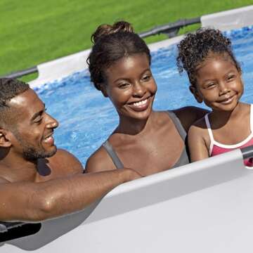 Bestway Steel Pro MAX 10 Foot x 30 Inch Round Metal Frame Above Ground Outdoor Backyard Swimming Pool Set with 330 GPH Filter Pump