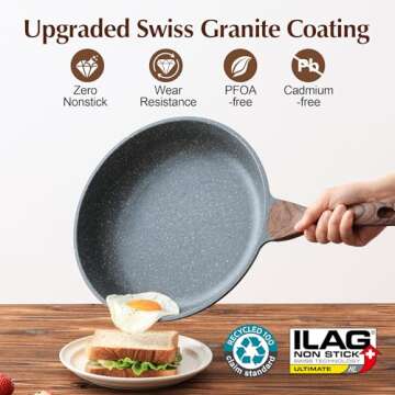 SENSARTE Nonstick Frying Pan with Lid, Healthy Cooking