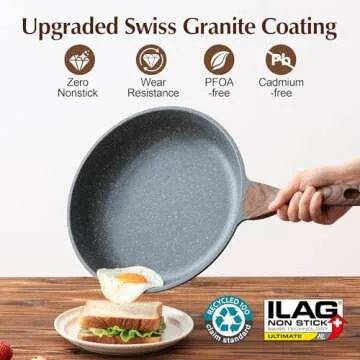 SENSARTE Nonstick Frying Pan with Lid, Healthy Cooking