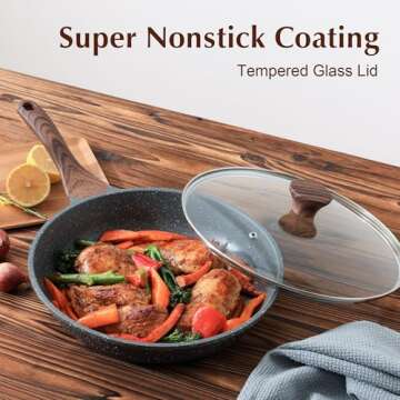 SENSARTE Nonstick Frying Pan with Lid, Healthy Cooking