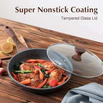 SENSARTE Nonstick Frying Pan with Lid, Healthy Cooking