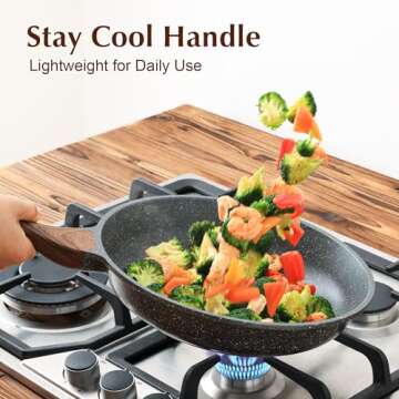 SENSARTE Nonstick Frying Pan with Lid, Healthy Cooking