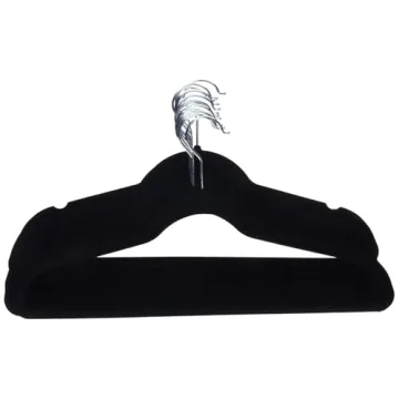 Amazon Basics Slim Velvet, Non-Slip Suit Clothes Hangers, Pack of 30, Black