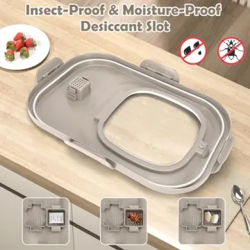 Airtight Rice Storage Container with Wheels & Scoop