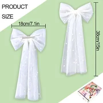 Bachelorette Party Pearl Hair Bow Veil Clip - Bridal Veil Hair Clip Bridal Shower Gift, Bridesmaid Favors, Bridal to be, Girls Large Hair Bow Veil Pre-wedding Party Decorations