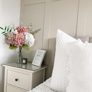 Stylish JINWOE 4PCS White Faux Hydrangea Flowers