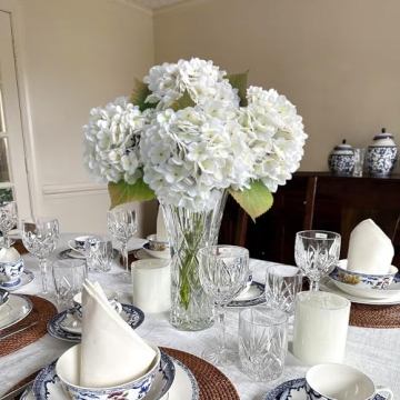 Stylish JINWOE 4PCS White Faux Hydrangea Flowers
