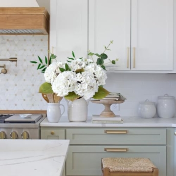 Stylish JINWOE 4PCS White Faux Hydrangea Flowers