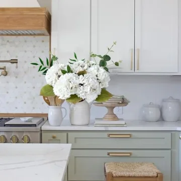 Stylish JINWOE 4PCS White Faux Hydrangea Flowers