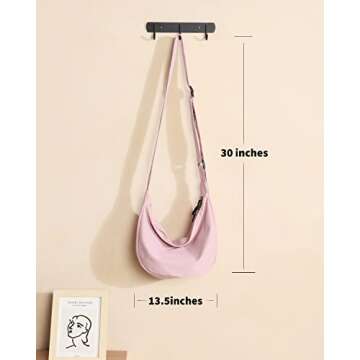 Small Sling Crossbody Bag for Women Men Trendy, Mini Crescent Bag with Adjustable Strap, 2 Zippers Lightweight Nylon Bag