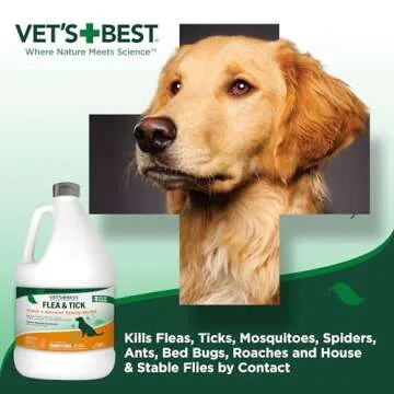 Vet's Best Flea and Tick Yard and Kennel Spray - Yard Treatment Spray Kills Mosquitoes, Fleas, and Ticks with Certified Natural Oils - Plant Safe - 96 oz Refill