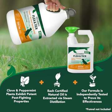 Vet's Best Flea and Tick Yard and Kennel Spray - Yard Treatment Spray Kills Mosquitoes, Fleas, and Ticks with Certified Natural Oils - Plant Safe - 96 oz Refill