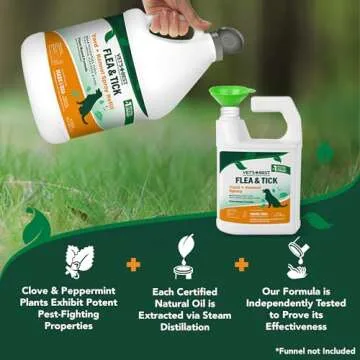 Vet's Best Flea and Tick Yard and Kennel Spray - Yard Treatment Spray Kills Mosquitoes, Fleas, and Ticks with Certified Natural Oils - Plant Safe - 96 oz Refill