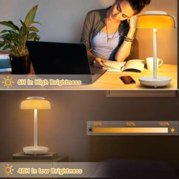 LED Cordless Mushroom Table Lamp for Versatile Lighting