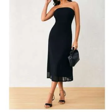 Elegant SOLY HUX Strapless Midi Dress for All Occasions