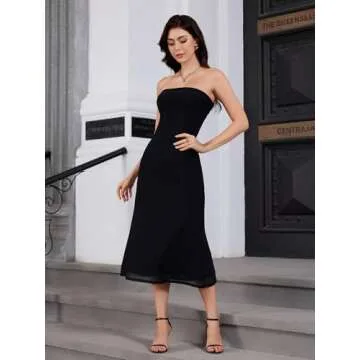 Elegant SOLY HUX Strapless Midi Dress for All Occasions