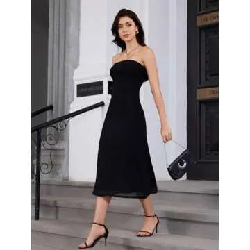 Elegant SOLY HUX Strapless Midi Dress for All Occasions