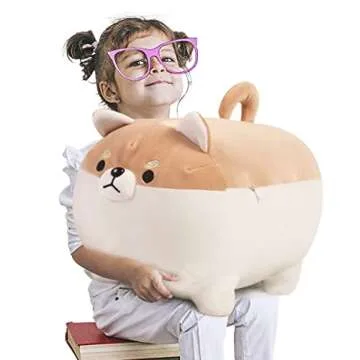 ARELUX 16in Shiba Inu Plush Pillow for Kids & Gifts