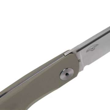 REALSTEEL Luna Lite Slipjoint Folding Pocket Knife - D2 Blade and G10 Handles - Perfect for Camping, Hiking, Daily Cutting Tasks - EDC Knife for Men Women - Satin/Coyote