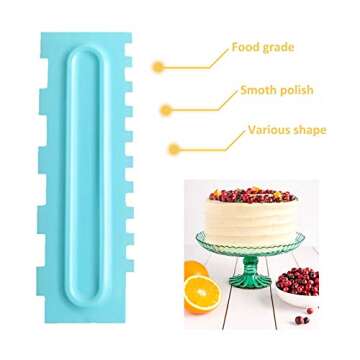 Cake Scraper Set of 9, Cake Combs and Icing Smoother, Plastic Cake Buttercream Decorating Kitchen Baking Tools