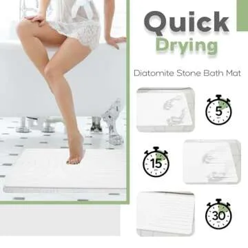 STELAS Stone Bath Mats w/Soap Tray - Dark Grey Boho Arch