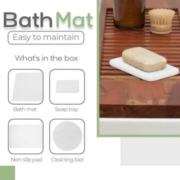 STELAS Stone Bath Mats w/Soap Tray - Dark Grey Boho Arch