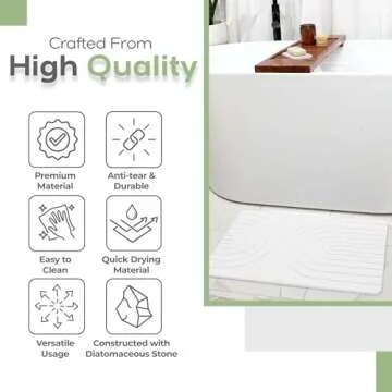 STELAS Stone Bath Mats w/Soap Tray - Dark Grey Boho Arch