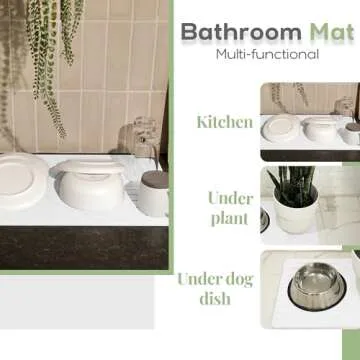 STELAS Stone Bath Mats w/Soap Tray - Dark Grey Boho Arch