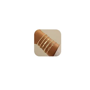 Poxtex Gold Bracelets for Women - Trendy 14K Gold Jewelry Stackable Gifts