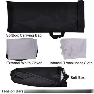 StudioFX 1600 WATT H9004S Digital Photography Continuous Softbox Lighting Studio Video Portrait Kit H9004S