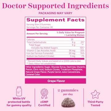 Pink Stork Prenatal Iron Gummies - 20 mg Iron for Moms